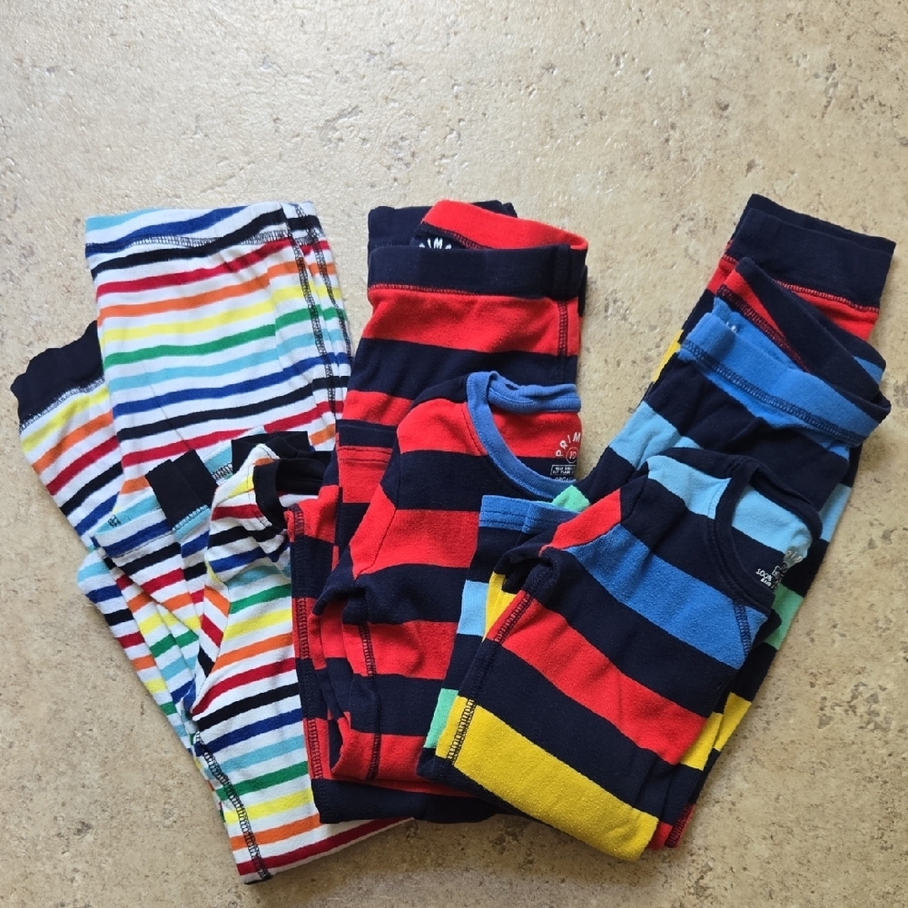 Priamry Striped Pajamas, Set Of 3, Size 10